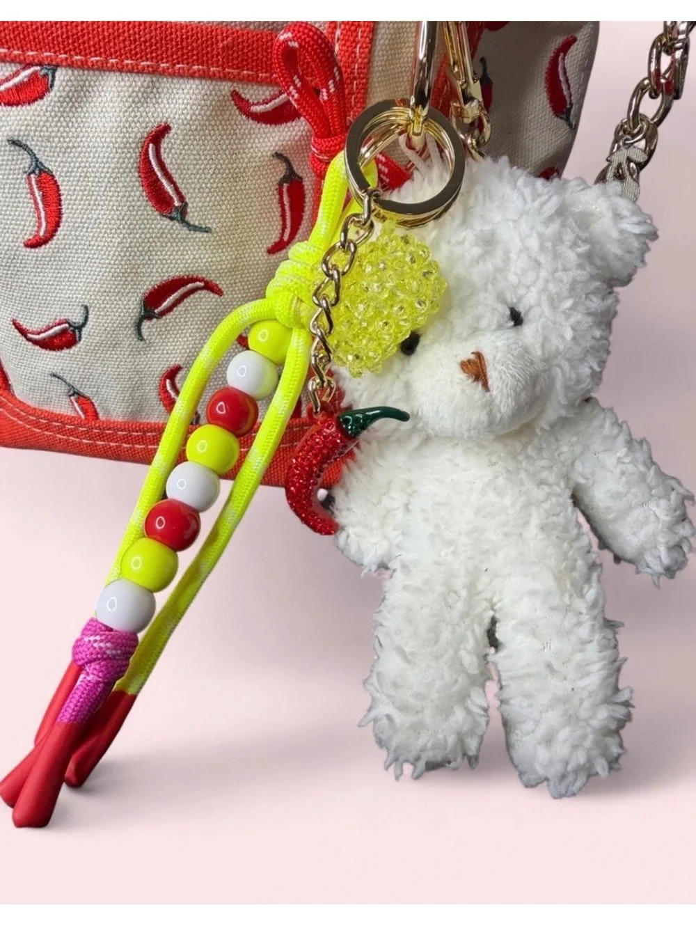 Madden Girl Chili Pepper Mini Tote Crossbody Bag with Charms & Pouch [COPY]